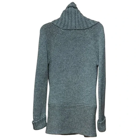 Moda International Wrap ShawlCollar Cardigan Women XS Gray Wool Blend Buckle Y2K - Picture 3 of 10